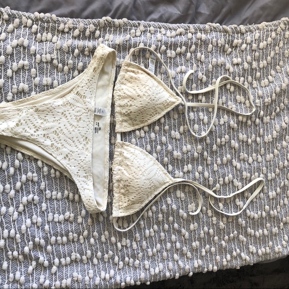 White lace bikini set from aerie - M